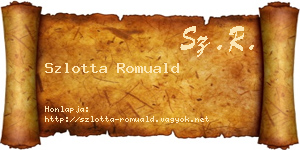 Szlotta Romuald névjegykártya